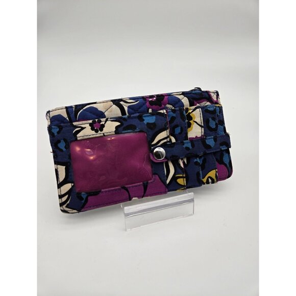 Vera Bradley African Violet Ultimate Card Case Snap Wallet Wristlet - Picture 1 of 7